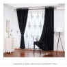 Black Double Layers Curtains with Floral patterns Custom Made Blackout+Sheer