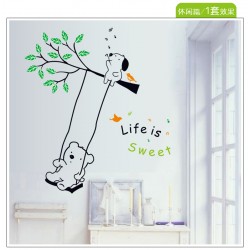 Removable Wall Sticker-Bears Swing on the tree