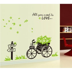 Removable Wall Sticker-Basket with Bicycle
